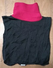 Vintage Red Black Acrylic Sweater Mock Turtleneck Dickey One Size Women's USA