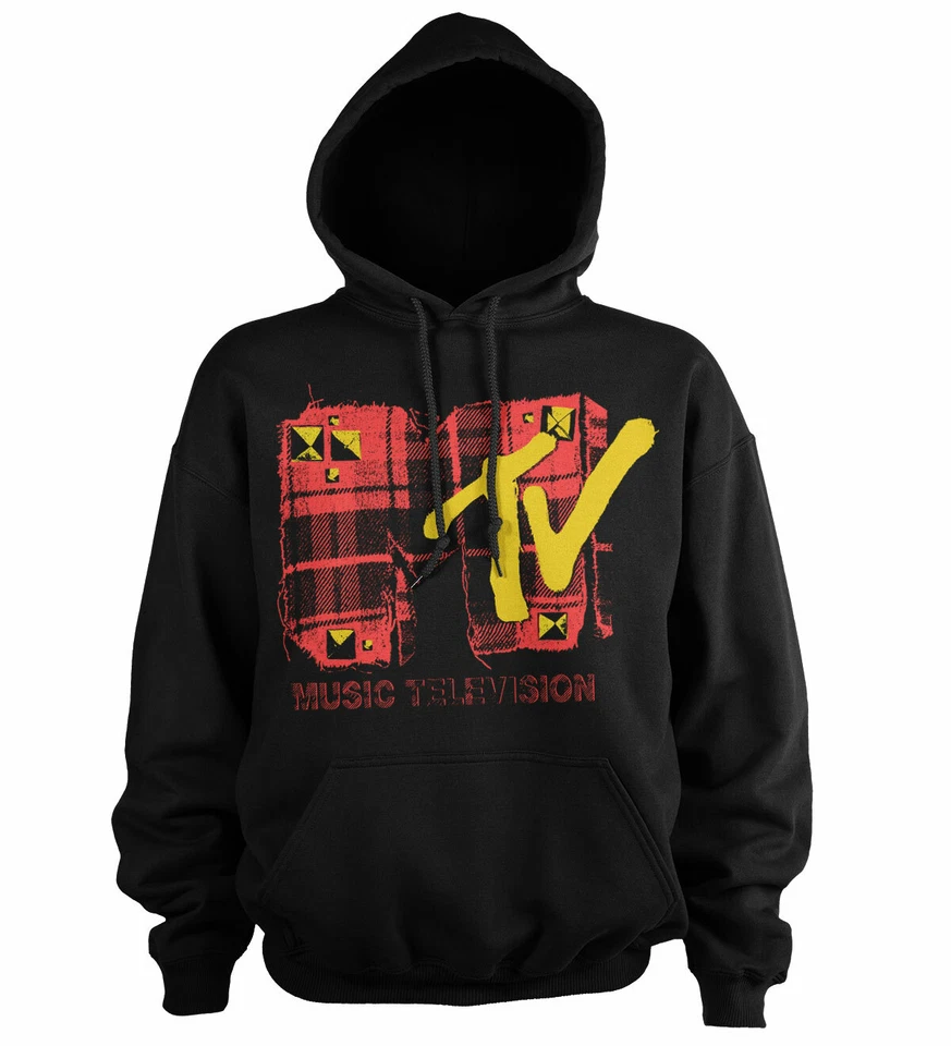 Sweat à Capuche Officiel MTV Plaid Big & Tall Noir 3XL 4XL 5XL - Photo 1/1