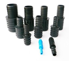 Barbed Hose Pipe REDUCER/Joiner. 15 Sizes. Menders, Repairers, Couplers, Water