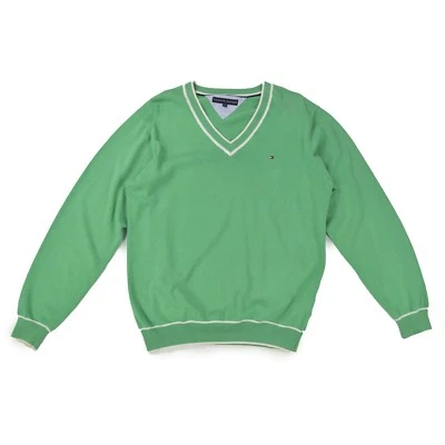 TOMMY HILFIGER Herren Pullover M 50 Feinstrick grün Sweat Pulli Jumper TOP - Bild 1 von 2