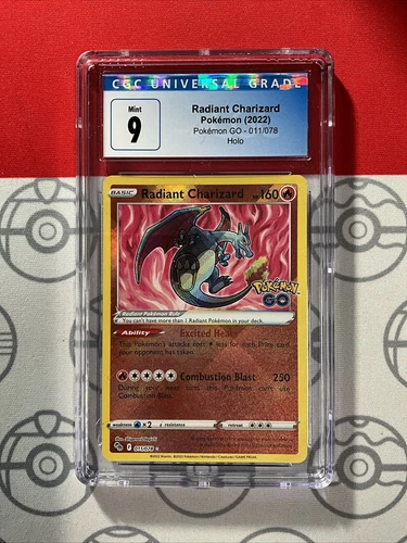 CGC 9 MINT Radiant Charizard Pokemon Go Holo Pokemon Card 011/078 PSA 8049