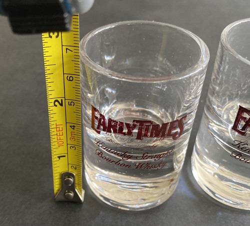 Early Times Kentucky Straight Bourbon Shot Glasses x 2 Collectable Man Cave - Picture 3 of 3