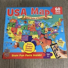 USA States Map 60 Pcs kids puzzle Master Pieces With State Shaped Pieces Age 6 