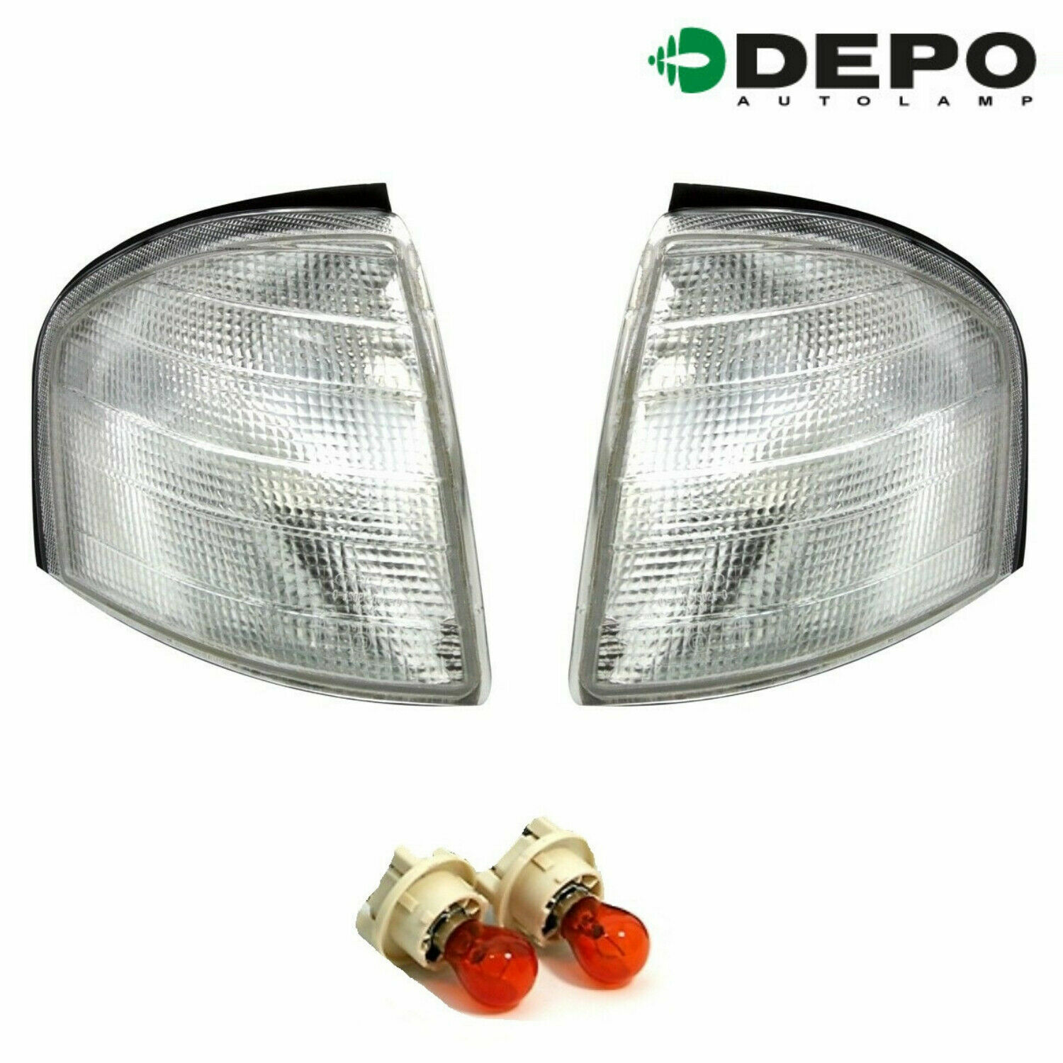 Clignotants avant blancs pour Mercedes Classe C W202 S202 de 1993 à 2001