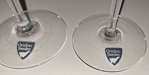 NWT ORREFORS INTERMEZZO BLUE 8" CRYSTAL WHITE WINE STEMMED GLASS - 2 AVAILABLE - Picture 3 of 7