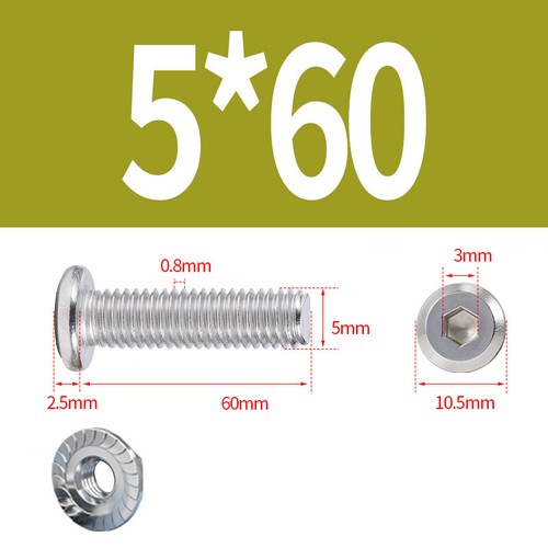 Tornillo plano Allen de acero inoxidable con tuerca de brida antideslizante - Imagen 50 de 116