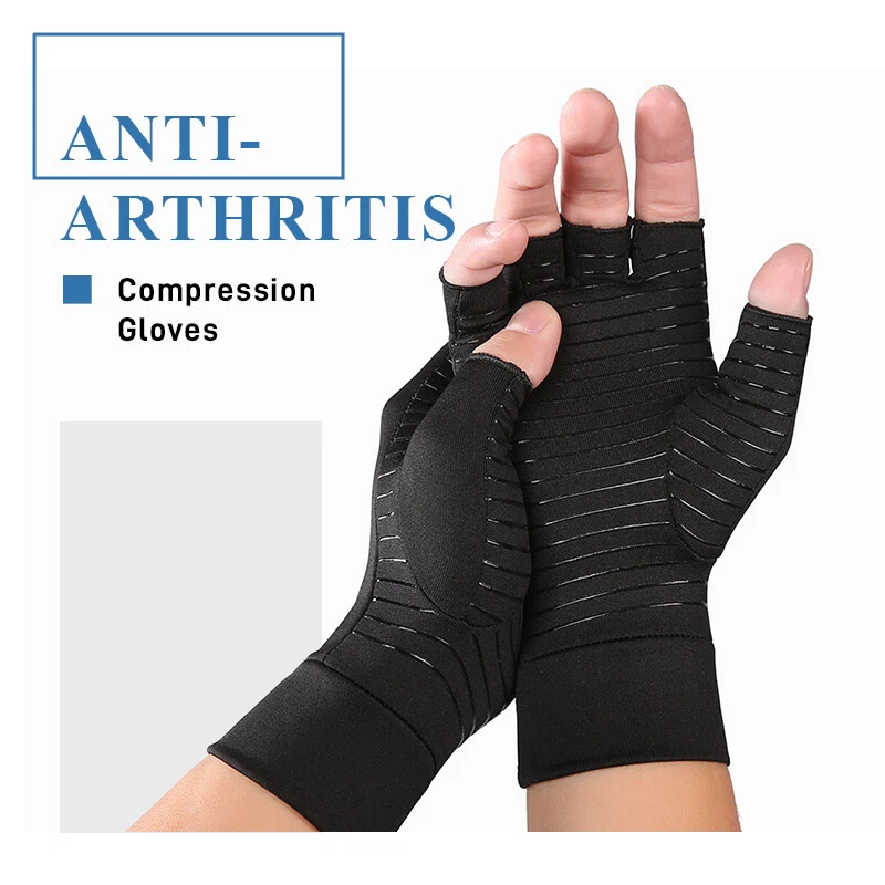 Compression Copper Arthritis Gloves Hand Wrist Brace Finger Pain Relief Support - image 2 of 4