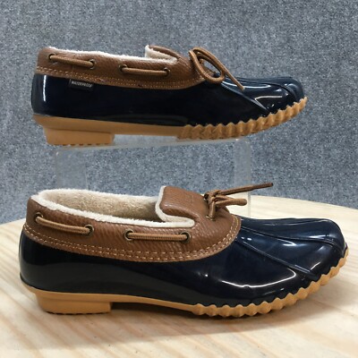 JBU Jambu Shoes Womens 7M Woodbury Duck Faux Fur Slip On Blue Rubber  Waterproof