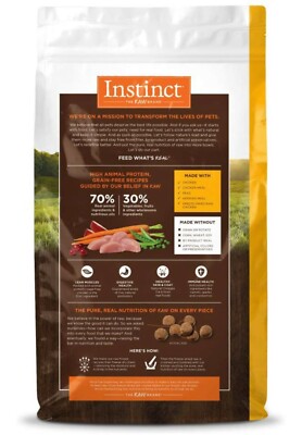 Instinct Grain Free Dry Dog Food, Original Raw Coated Natural High Protein Dog F