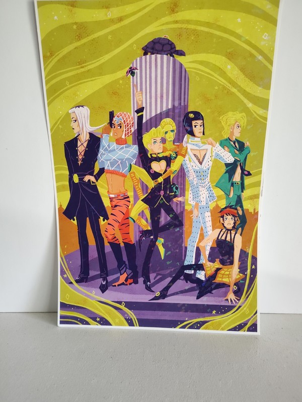 JoJo's Bazaar Adventure Part 5 Golden Wind Poster Heavy Stock 12"x 18" Rare