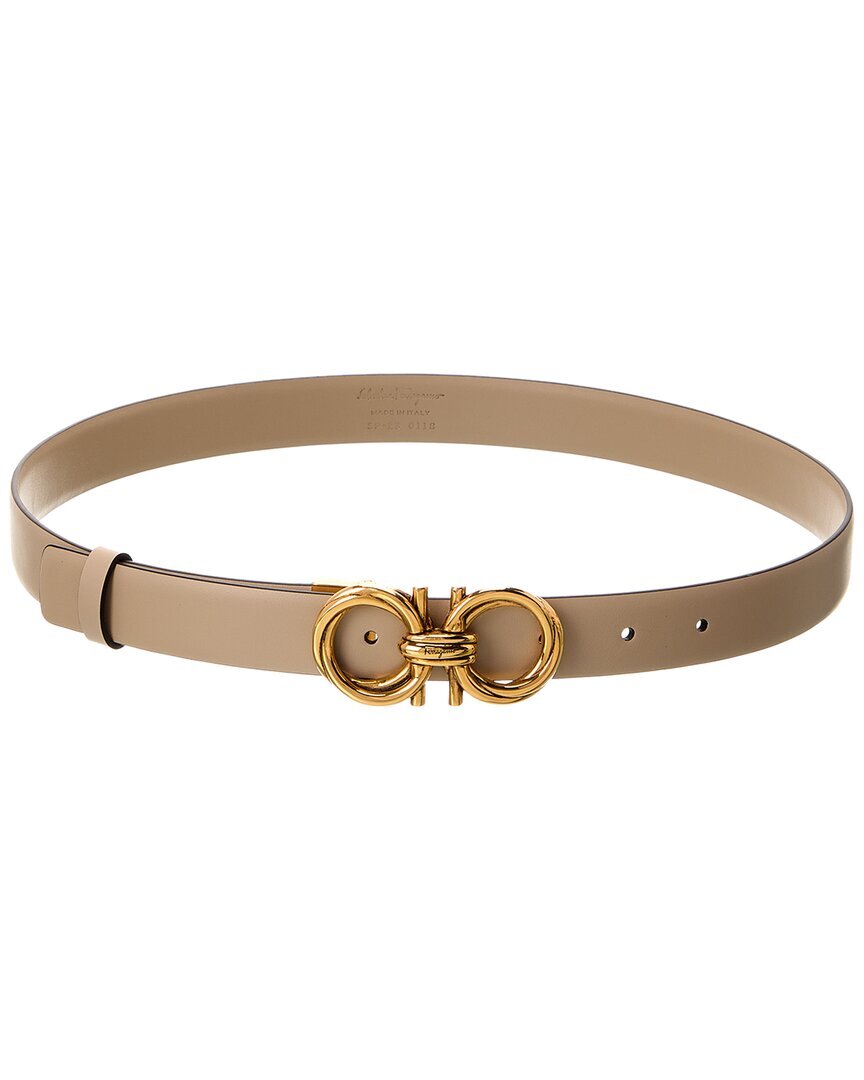 Регулируемый кожаный ремень Ferragamo Gancini Женский коричневый 100 62990₽