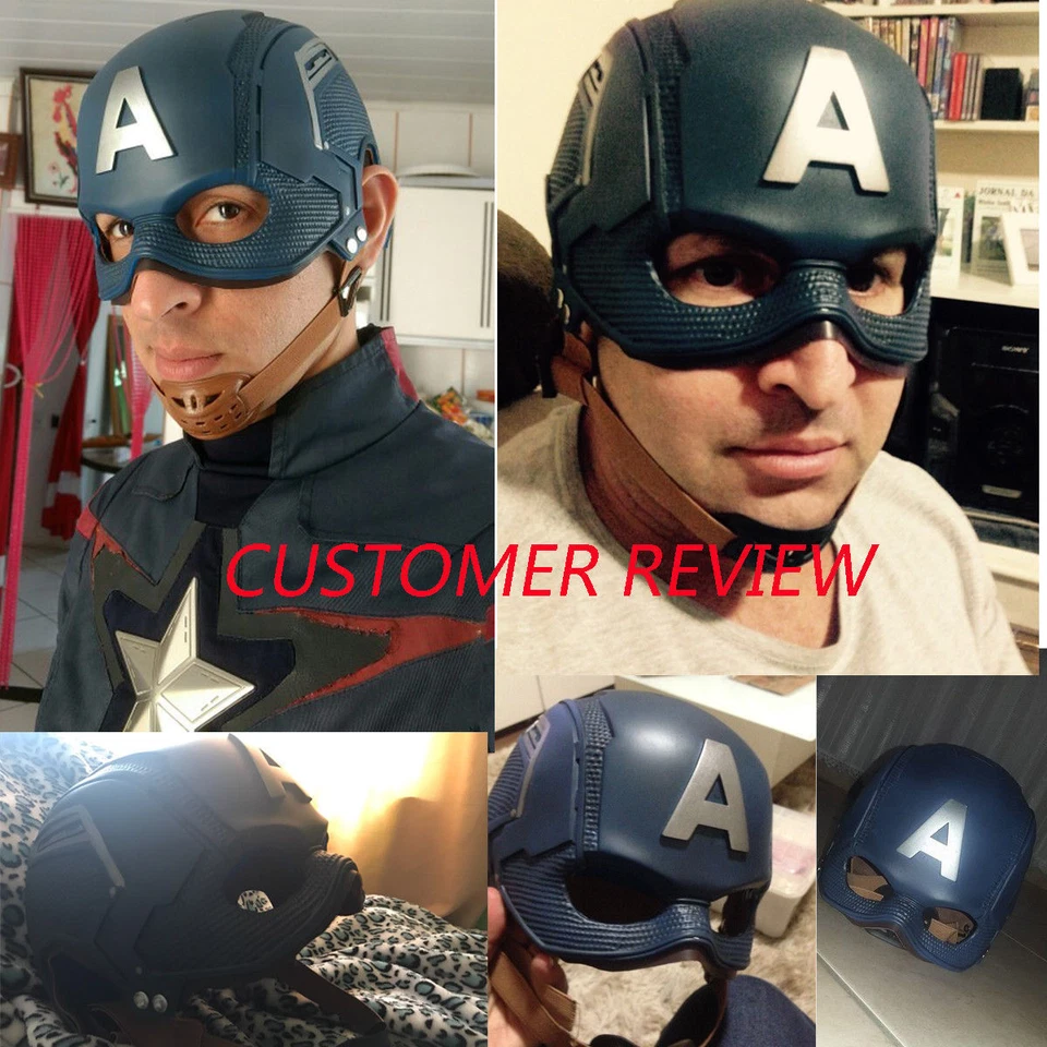 Captain America Helmet Infinity War Steve Rogers Cosplay Mask Props New - Image 2 of 4