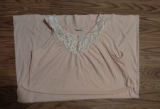 Vintage Vanity Fair Floral Sleeveless Nightgown Cottage Core Peach Button