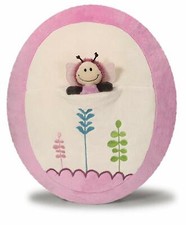 Nici 36583 Kissen mit 2D Schmetterling, oval, Plüschkissen Kuschelkissen