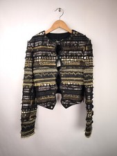 SS18 SAINT LAURENT PARIS Womens Sz US M FR38 Gold Embroidered Crystal Jacket SLP