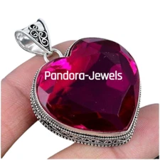 Unique Rubellite Gemstone 925 Sterling Silver Jewelry Anniversary Pendant
