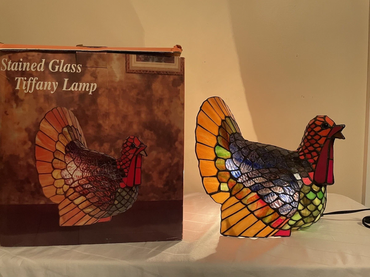 Stained glass turkey lamp deals