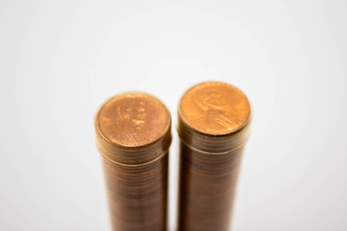 1959 1960 US BANK MINT UNCIRCULATED PENNY ROLLS LOT - Picture 2 of 3