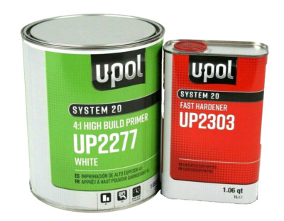 2K Urethane Primer HS Gallon Kit WHITE DTM U-Pol UP2277 W/UP2303 Fast Hardener 