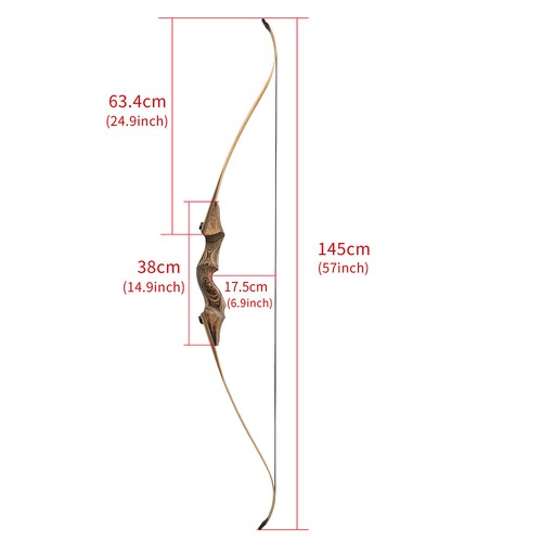Archery 20-60lbs Recurve Bow Arrow Kit 60"Wooden Takedown Adult Shooting Hunting - Picture 4 of 20