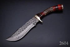 Stag Knife Damascus Stag Antler Knives HUNTING SKINNING KNIFE DEER ANTLER 10”inc