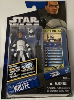 Hasbro Star Wars Clone Wars Clone Commander Wolffe 3 3/4'' Figure #CW48 Sealed