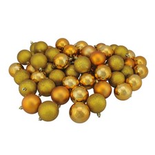 Northlight 60ct Gold Shatterproof 4-Finish Christmas Ball Ornaments 2.5"