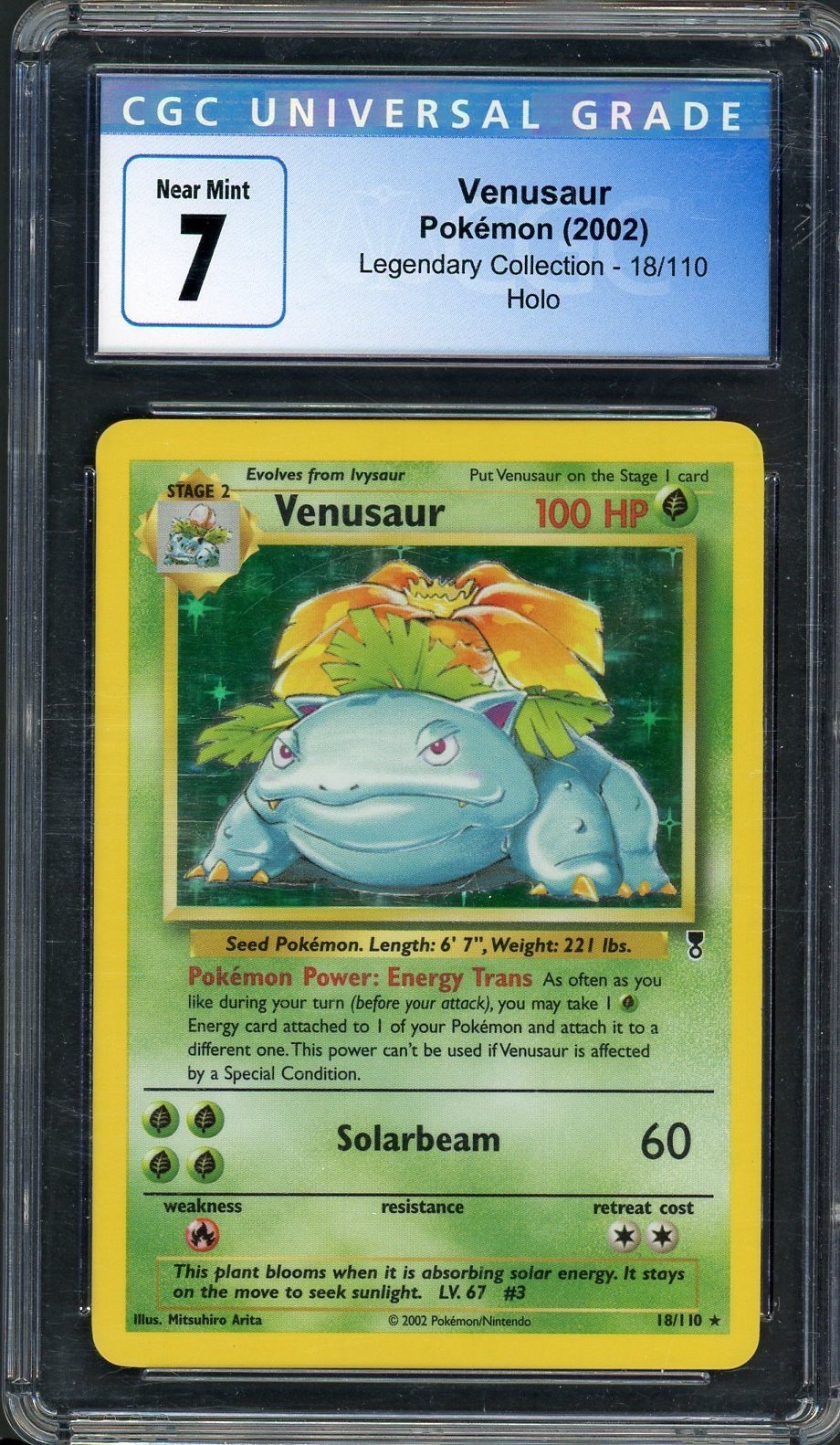 CGC 7 Venusaur Legendary Collection 18/110 Holo Pokemon Card B27