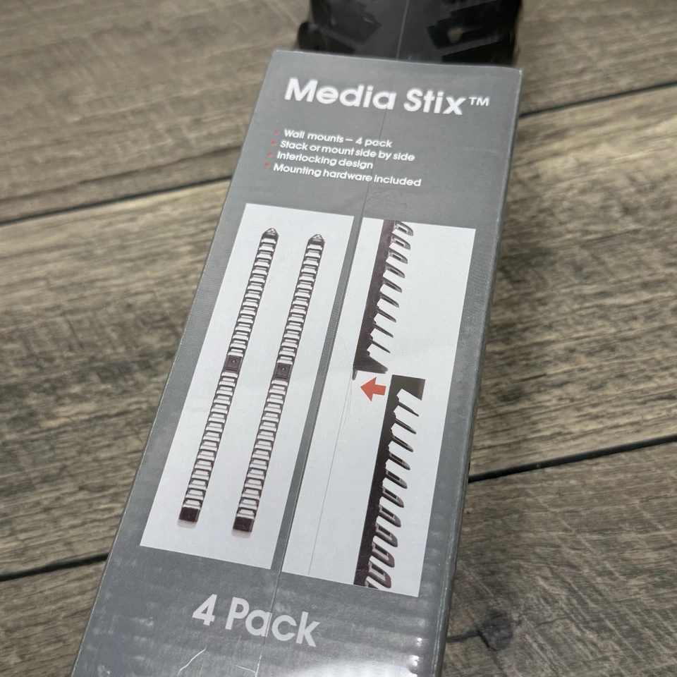 Atlantic Media Stix para Blu-rays, DVD, CD, almacenamiento de videojuegos montaje en pared paquete de 4 Foto 3 de 4