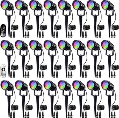 Halloween RGBW Low Voltage Landscape Lights 24 Pack 12W Color Changing LED