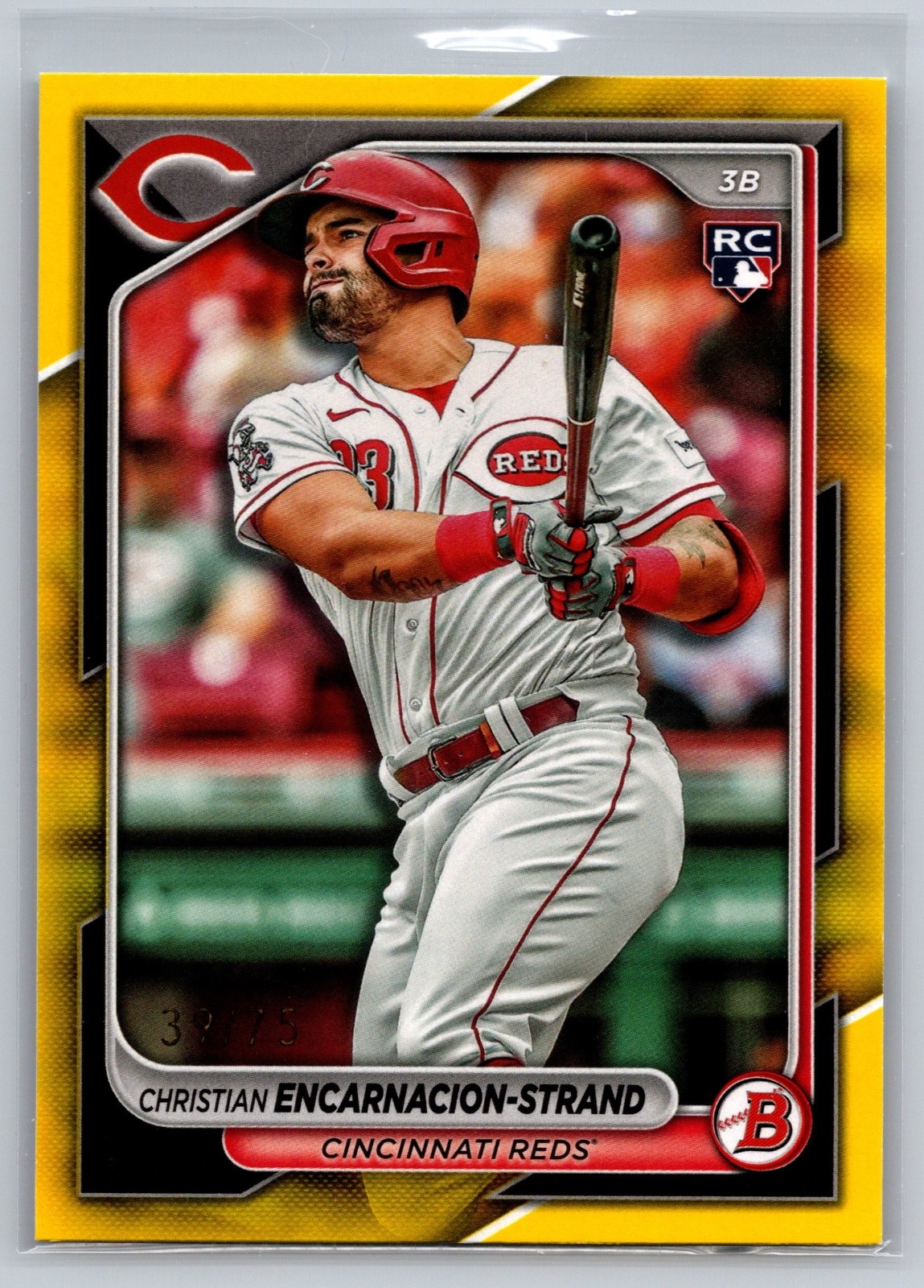 Christian Encarnacion-Strand 2024 Bowman #79 Yellow Parallel /75 RC Cincinnati