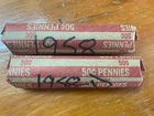 Roll Of Circulated 1958 + 1958D Wheat Cent Pennies 100 Coins Total Ungraded