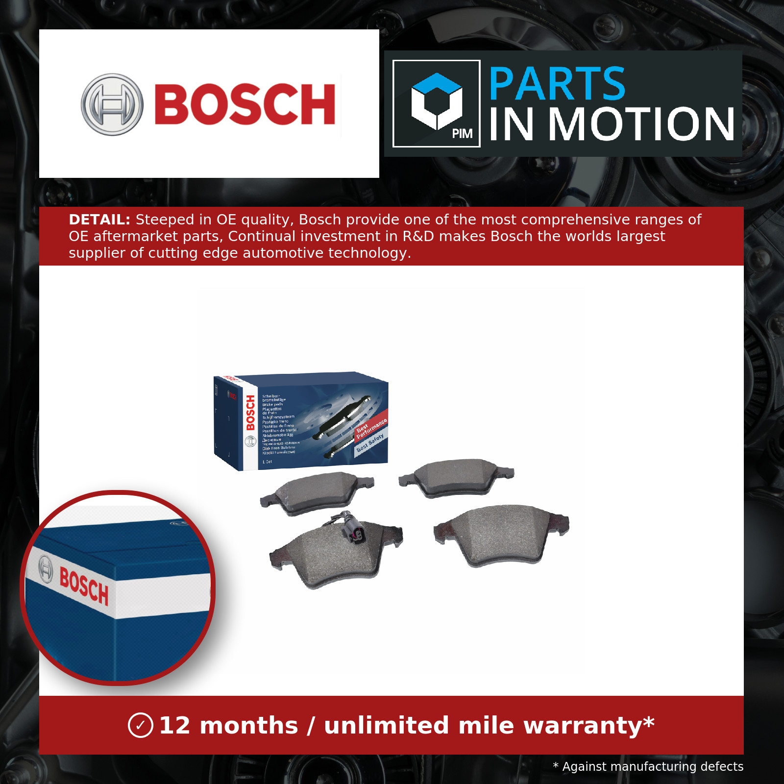 Brake Pads Set fits VW MULTIVAN Mk5 2.0 Front 03 to 15 Bosch JZW698151Q Quality - Image 20