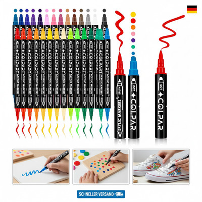 Colpart Acrylstifte Set 26 Farben- Acrylstifte Für Steine Wasserfest,Stifte Ste