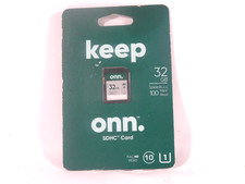 Keep Onn 32GB Class 10 U1 SDHC Flash Memory Card up to 100MB/S Read Speed NEW