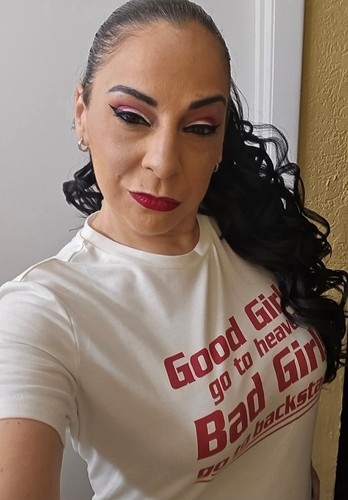 Red And White Band Tee Bad Girls Go To Backstage As Seen On Kylie Jenner Small - Picture 4 of 9