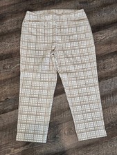 Chico's So Slimming Brigitte Plaid Crop Pants, Size 2 12
