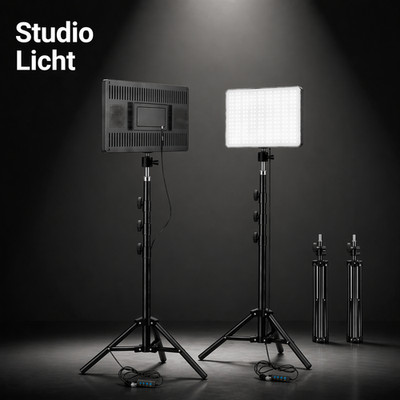 LED Fotolicht 2er Set Stativ Video Licht dimmbar Studio Beleuchtung Fotografie