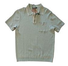 PJ Paul Jones Men Blue Short Sleeve Knit Polo Shirt Preppy SIZE LARGE