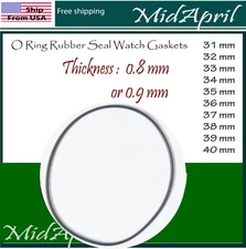 Rubber Watch Case Back O Ring  inside 12mm-38mm Thick 0.8 mm 0.9 mm