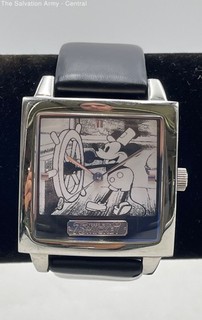 Disney Unisex Adults MC0429 Silver Black 75 Years With Mickey Mouse Wristwatches