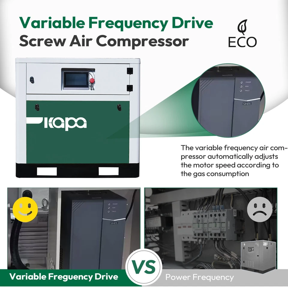 460V 3 Phase Rotary Screw Air Compressor 20HP/15KW 81cfm Outlet NPT 3/4" 125psi - Image 4 of 4