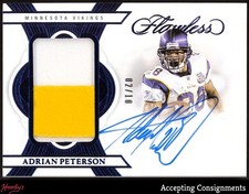 2025 Panini Flawless Sapphire #7 Adrian Peterson PATCH AUTO 02/10 VIKINGS