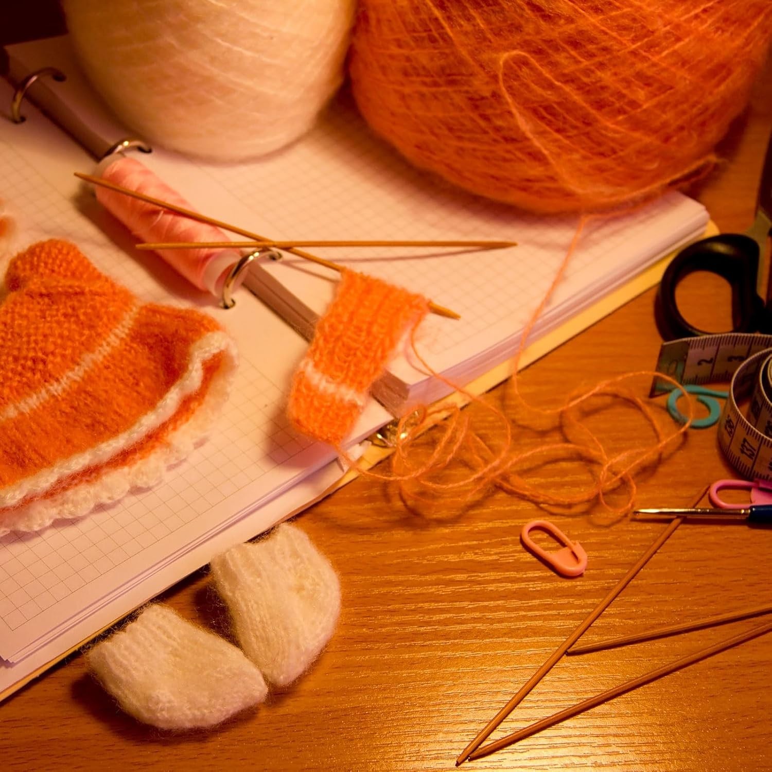 HARFINGTON 5Pcs Bamboo Knitting Needles Double Pointed Size US 2.5(3mm) 