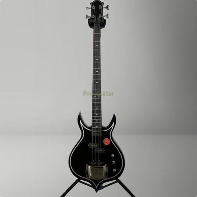 4 String Custom Electric Bass Guitar Black Peach Shaped White edge Fast Delivery