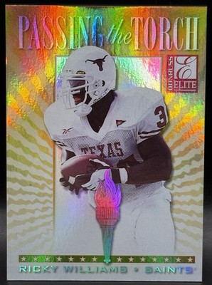 1999 Donruss Elite Passing the Torch Ricky Williams RC 0524/1500 NM Texas Saints