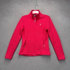 Spyder Core Sweater Womens Small Pink Full Zip Fleece Pockets Outdoor Hiking
