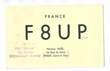 QSL Card F8UP Poissy Seine et Oise France 1953
