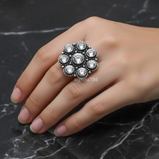 White Topaz Gemstone 925Sterling Silver Ring Handmade Jewelry Gift For Valentine