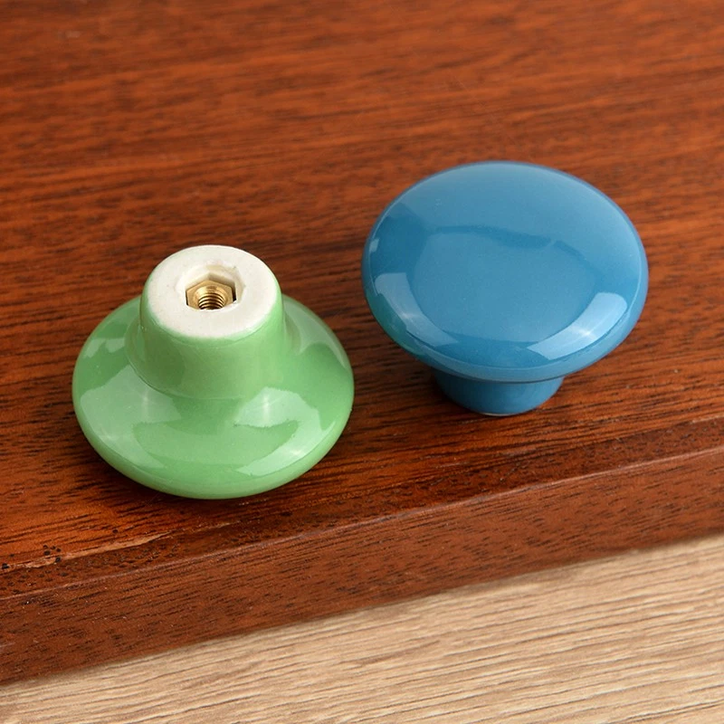 Round Ceramic Door Knobs Cabinet Drawer Pull Handle Wardrobe Cupboard 7 Colours - Image 4 of 4